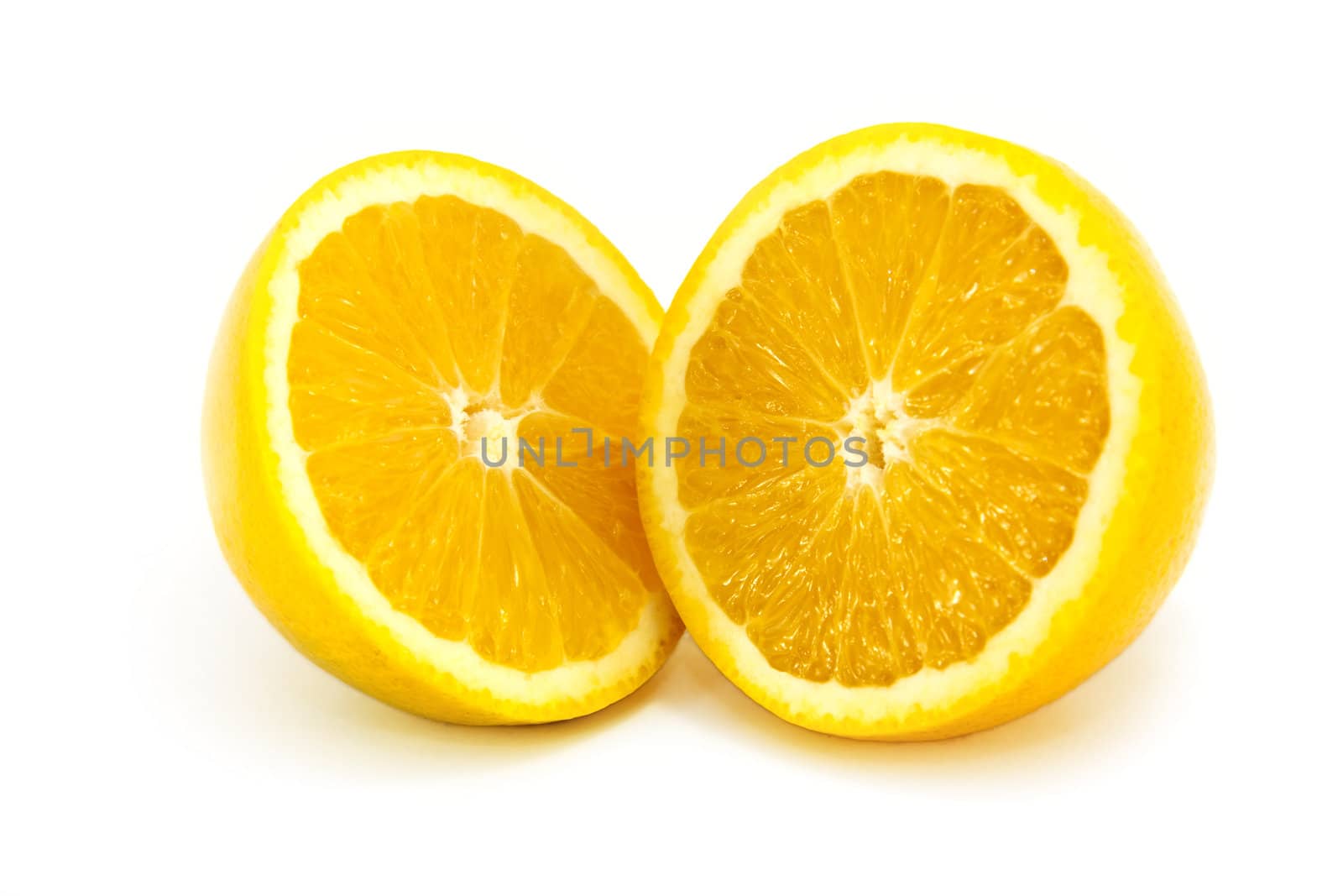 Sliced Orange on a white background