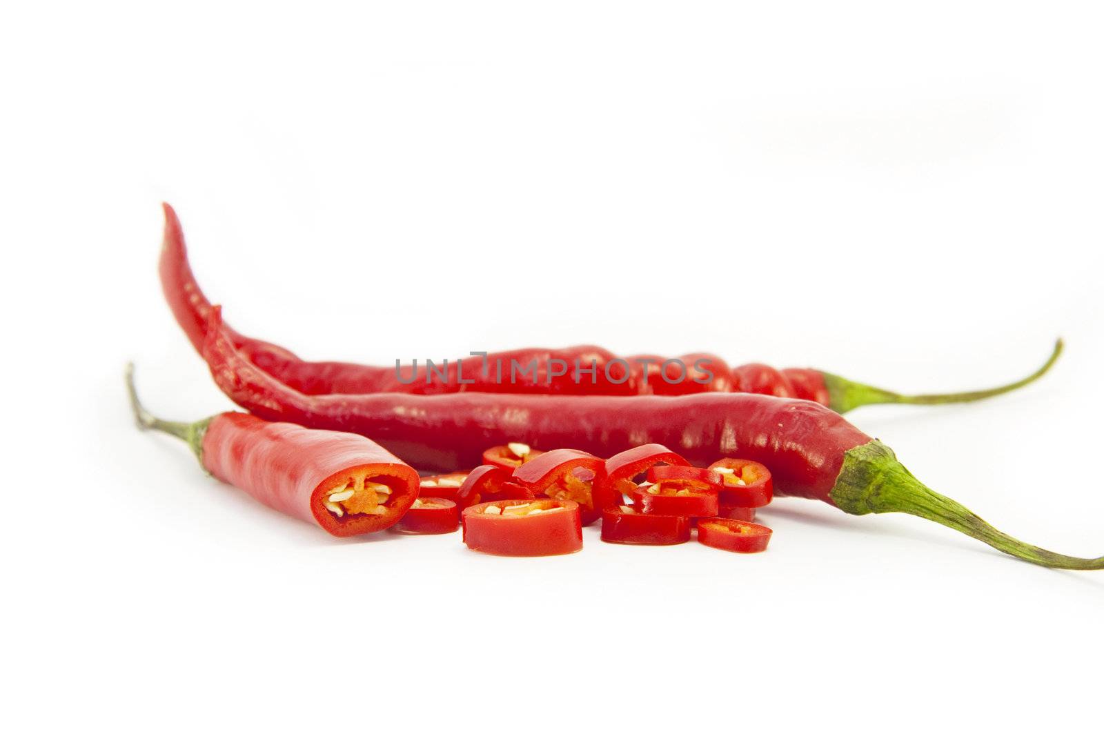 Chopped red chillies by ChrisAlleaume