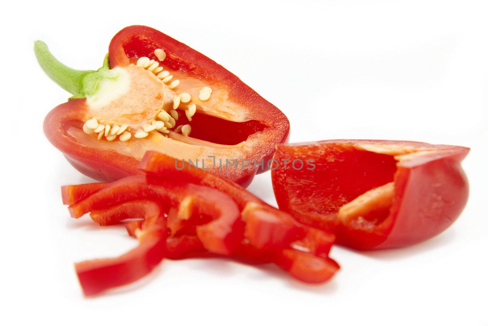 Sliced red pepper (bg) by ChrisAlleaume