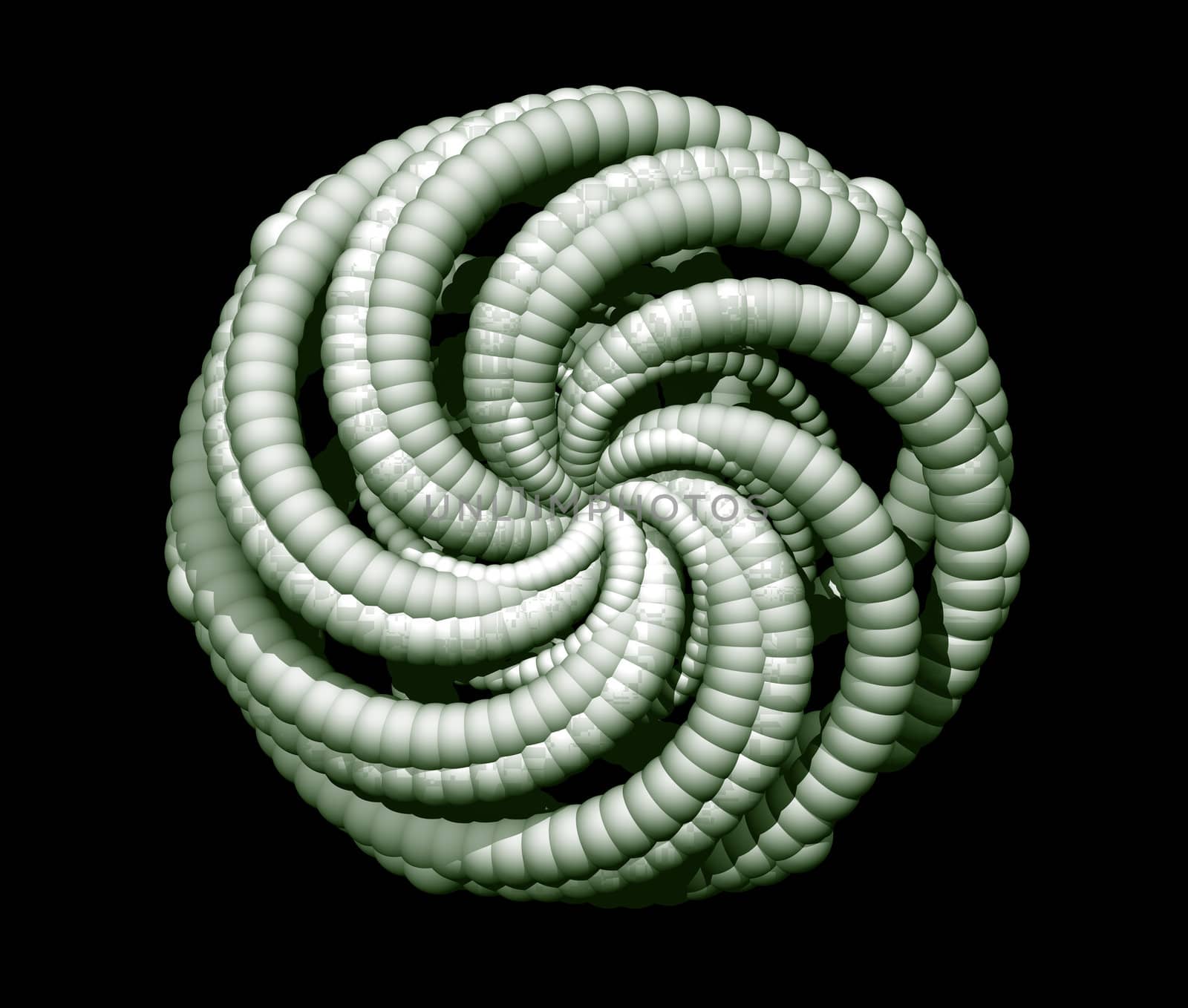 Abstract organic form on black background - 3d illustration