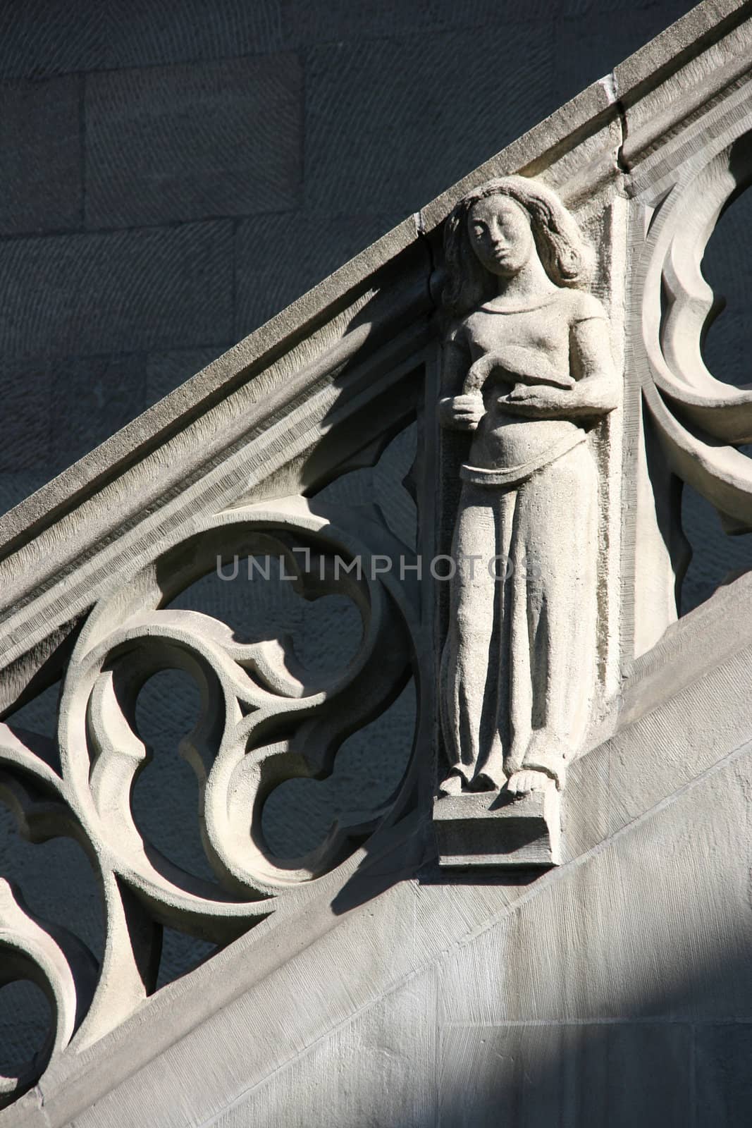 Detail of Berne city hall - sculpture depicting a woman