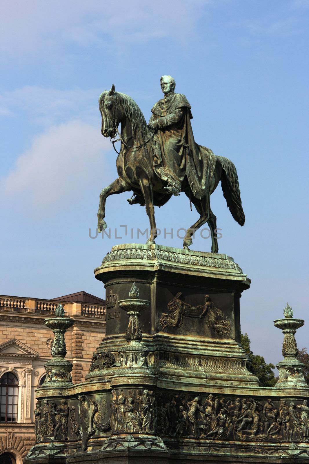 Statue of King Johann (John) in front of Semperoper, Dresden, Germany