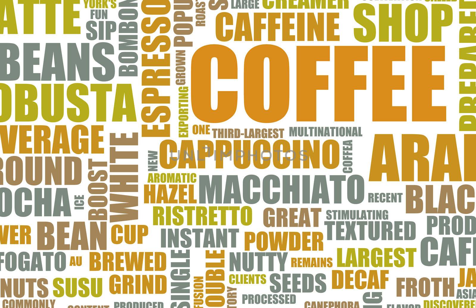 Coffee Menu Choices as a Creative Background  