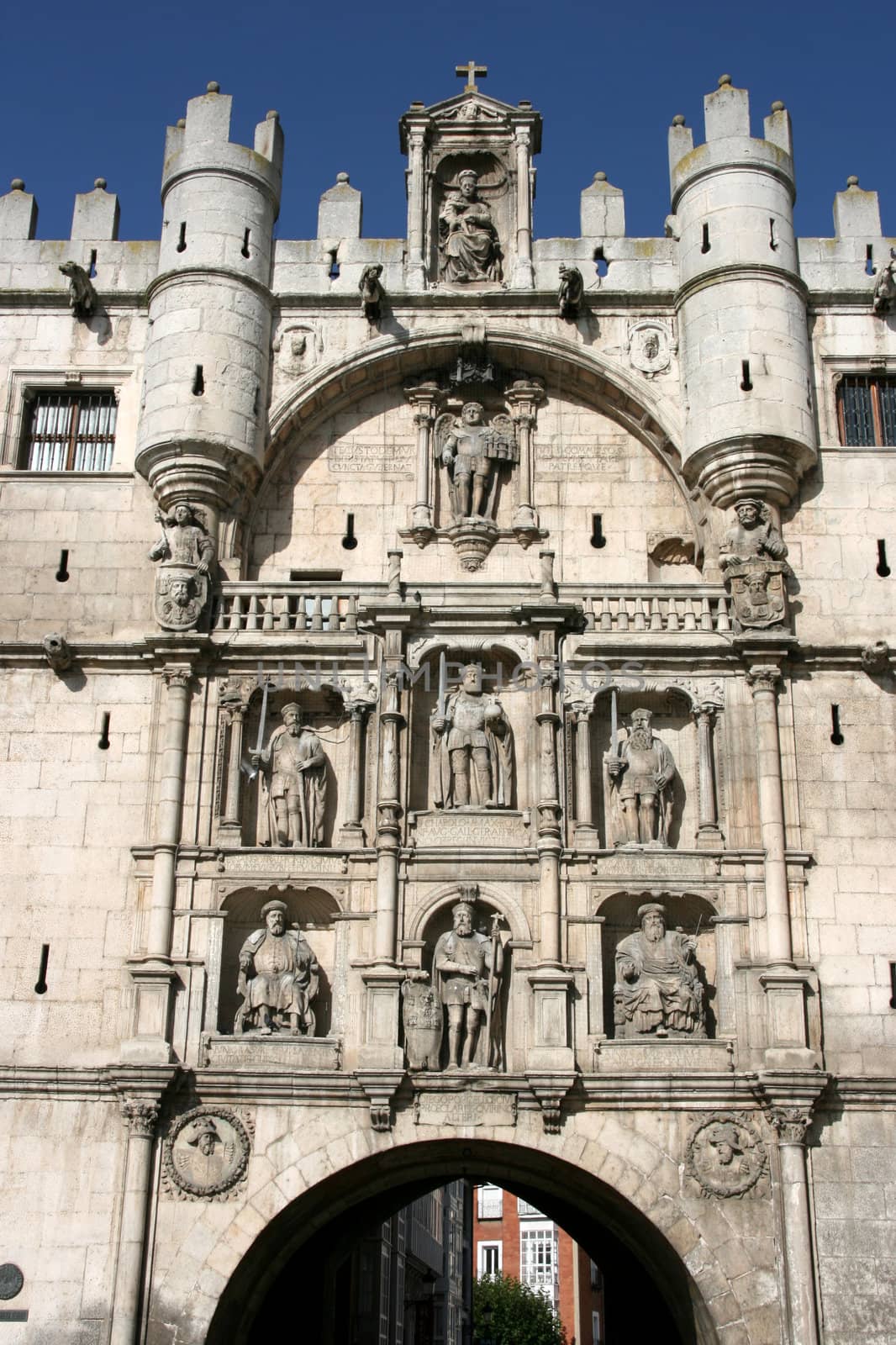 City gate in Burgos, Spain. Arco de Santa Maria.