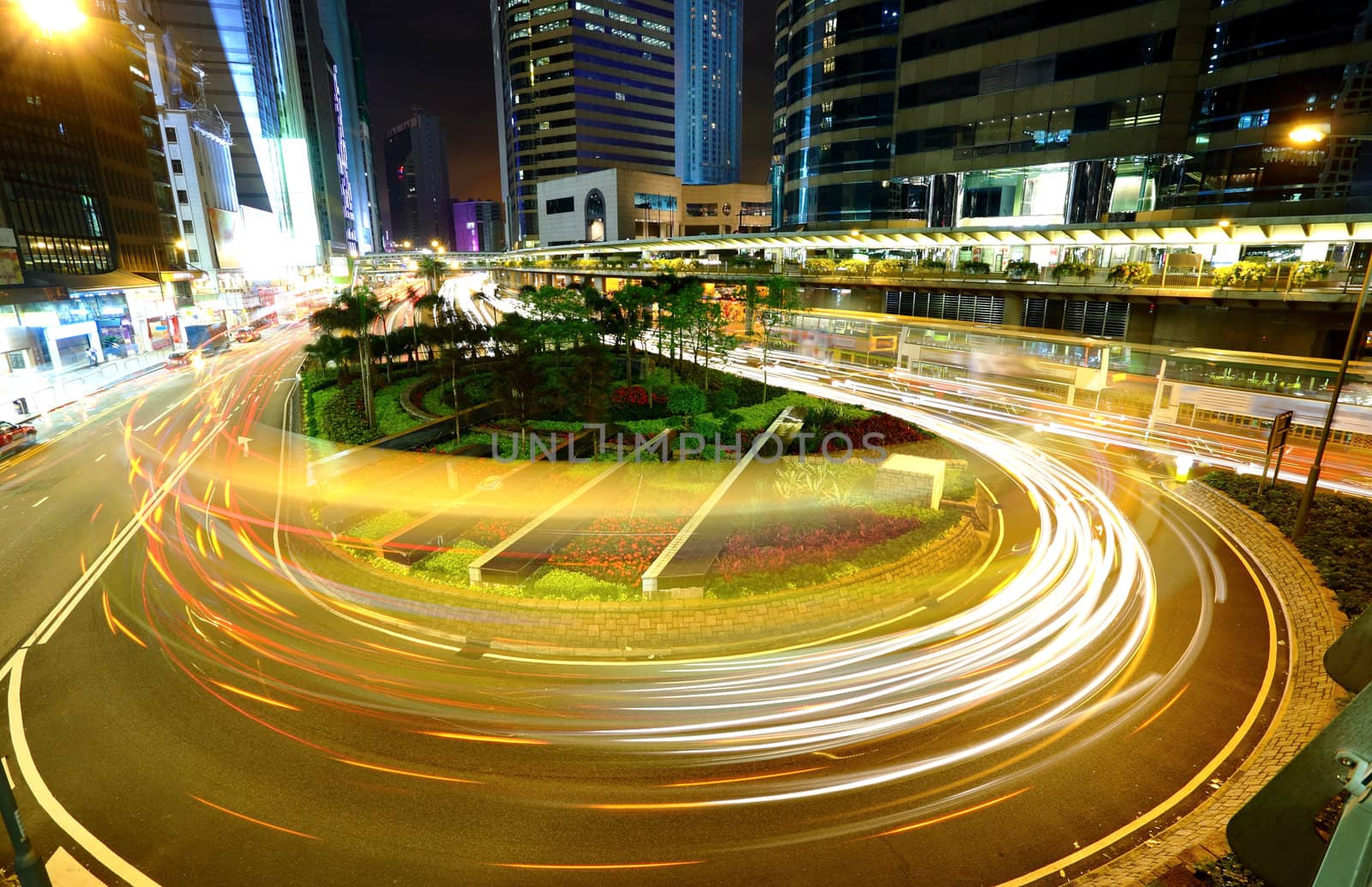 traffic in city at night