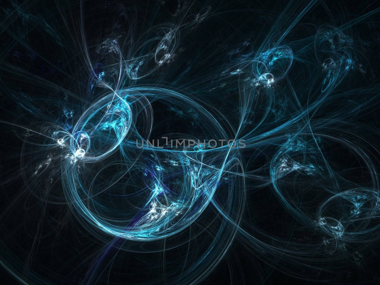 Abstract fractal background. Computer generated graphics. Blue blur.