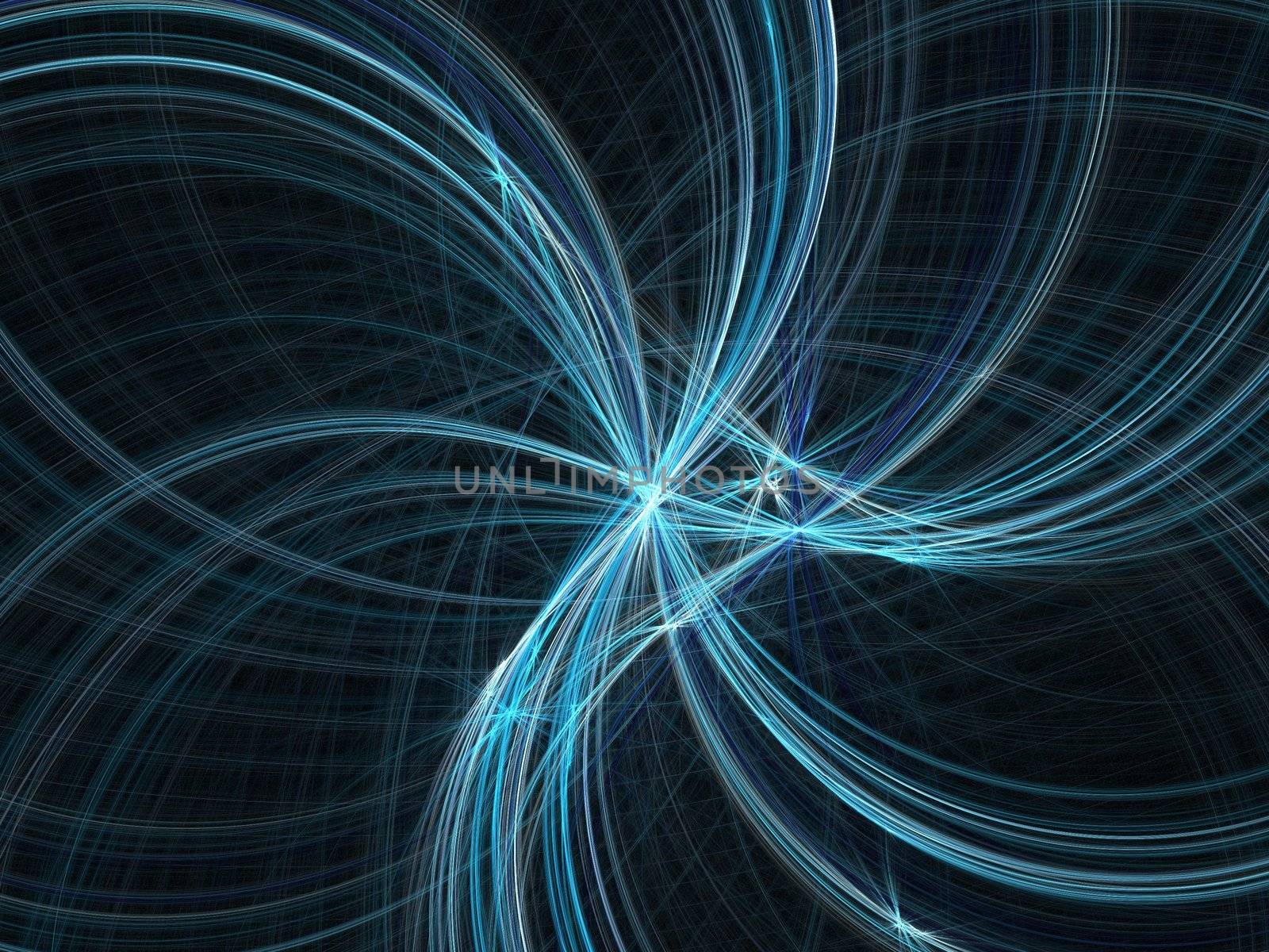 Abstract fractal background. Computer generated graphics. Multiple light waves.