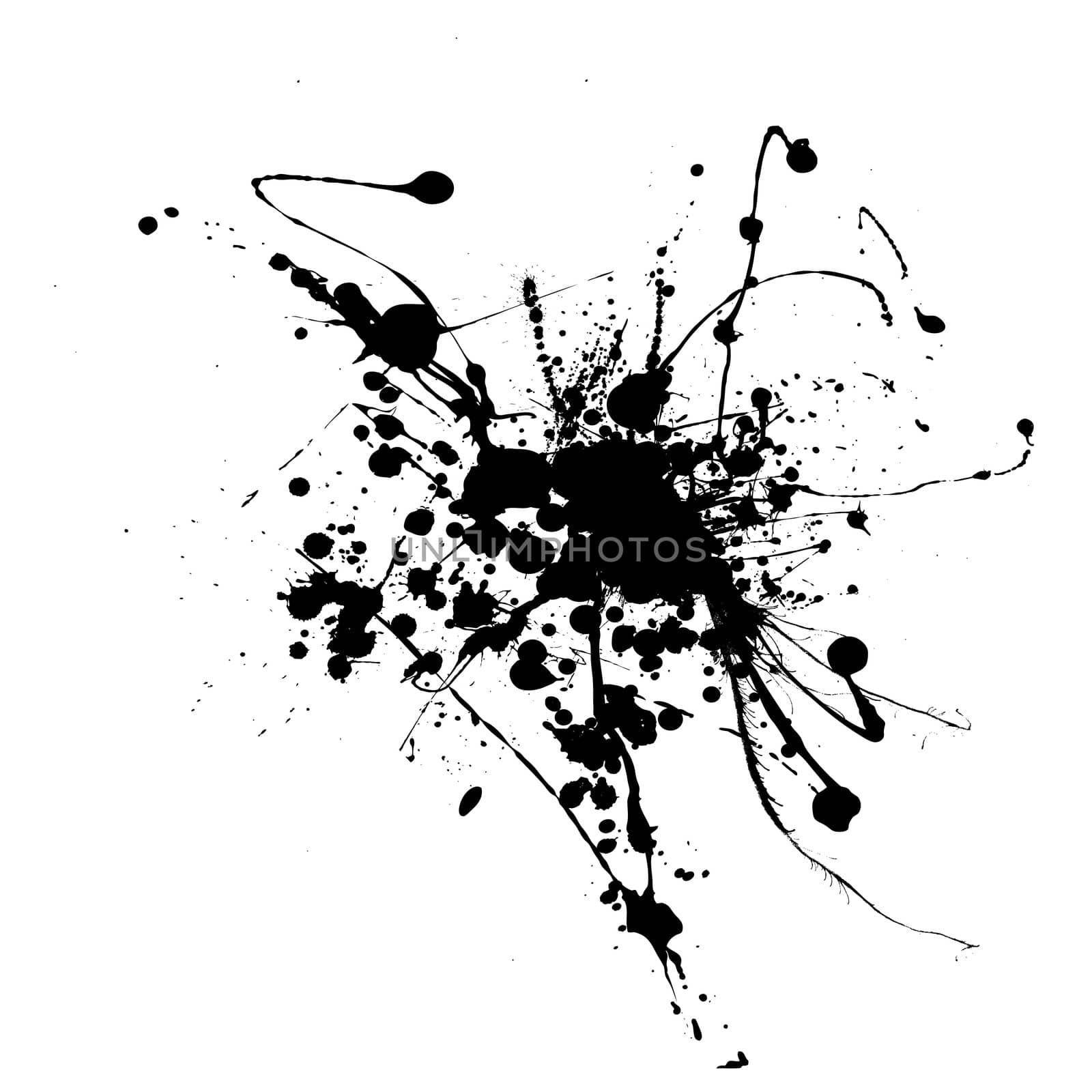 Simple black and white ink splat that is editable