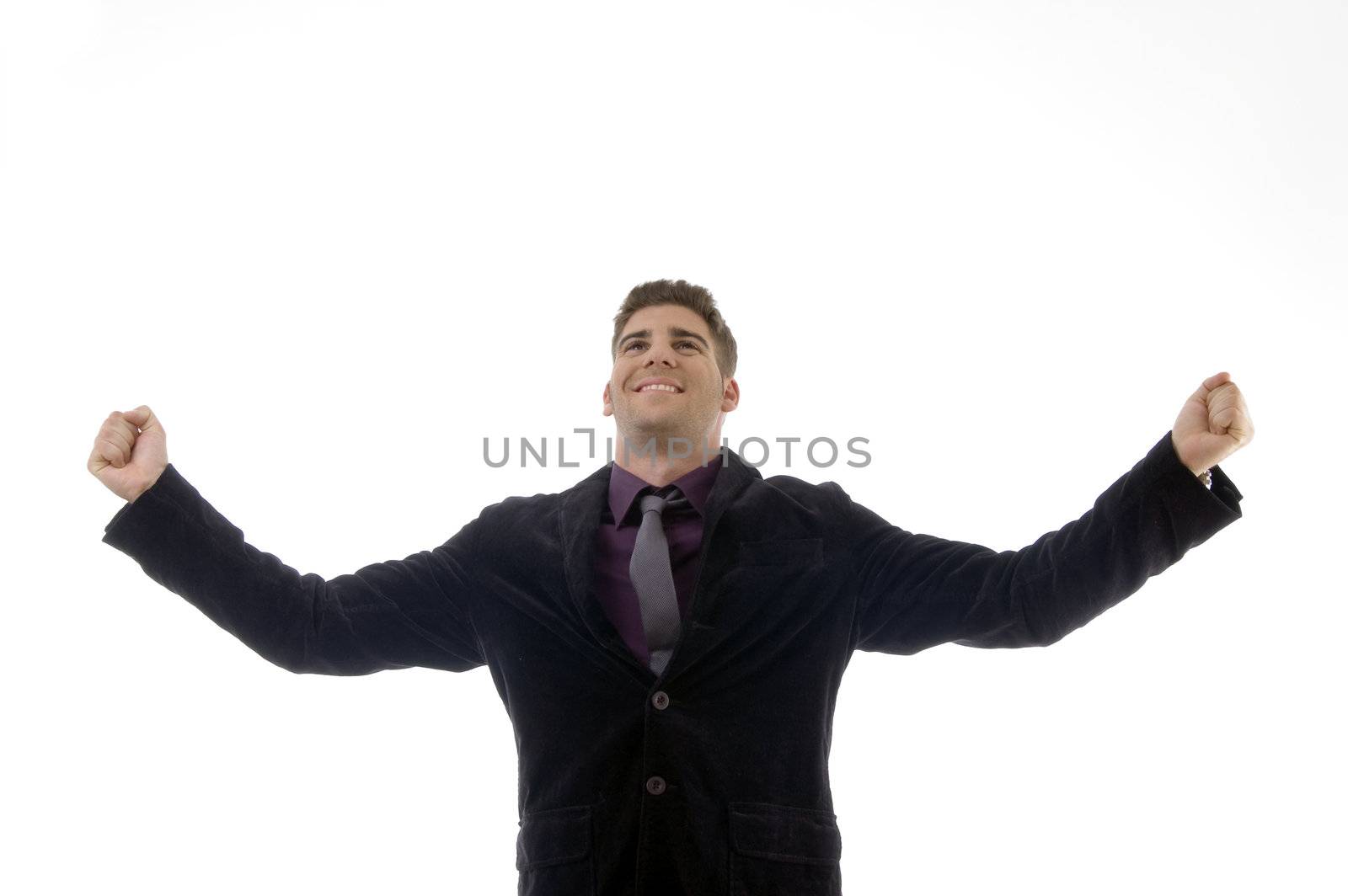 successful young lawyer against white background