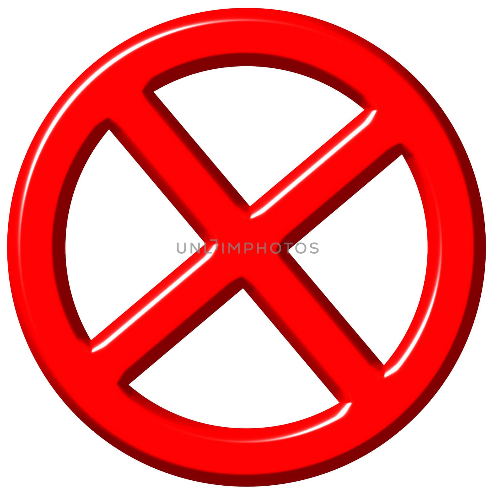 3d forbidden sign isolated in white