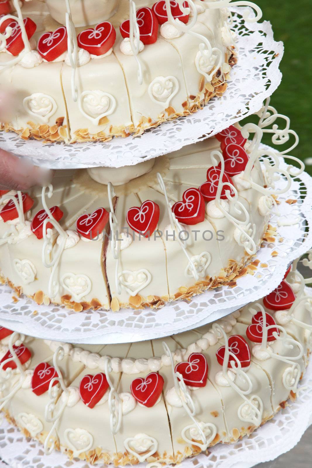 Ornate wedding cake - 3 - tiered