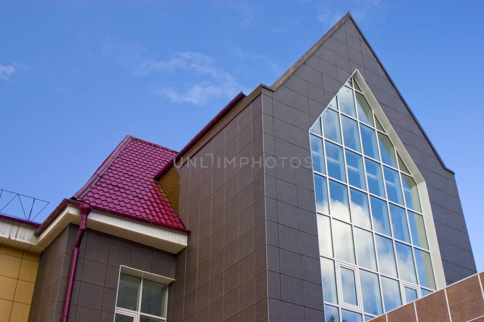 Modern building from a brick.