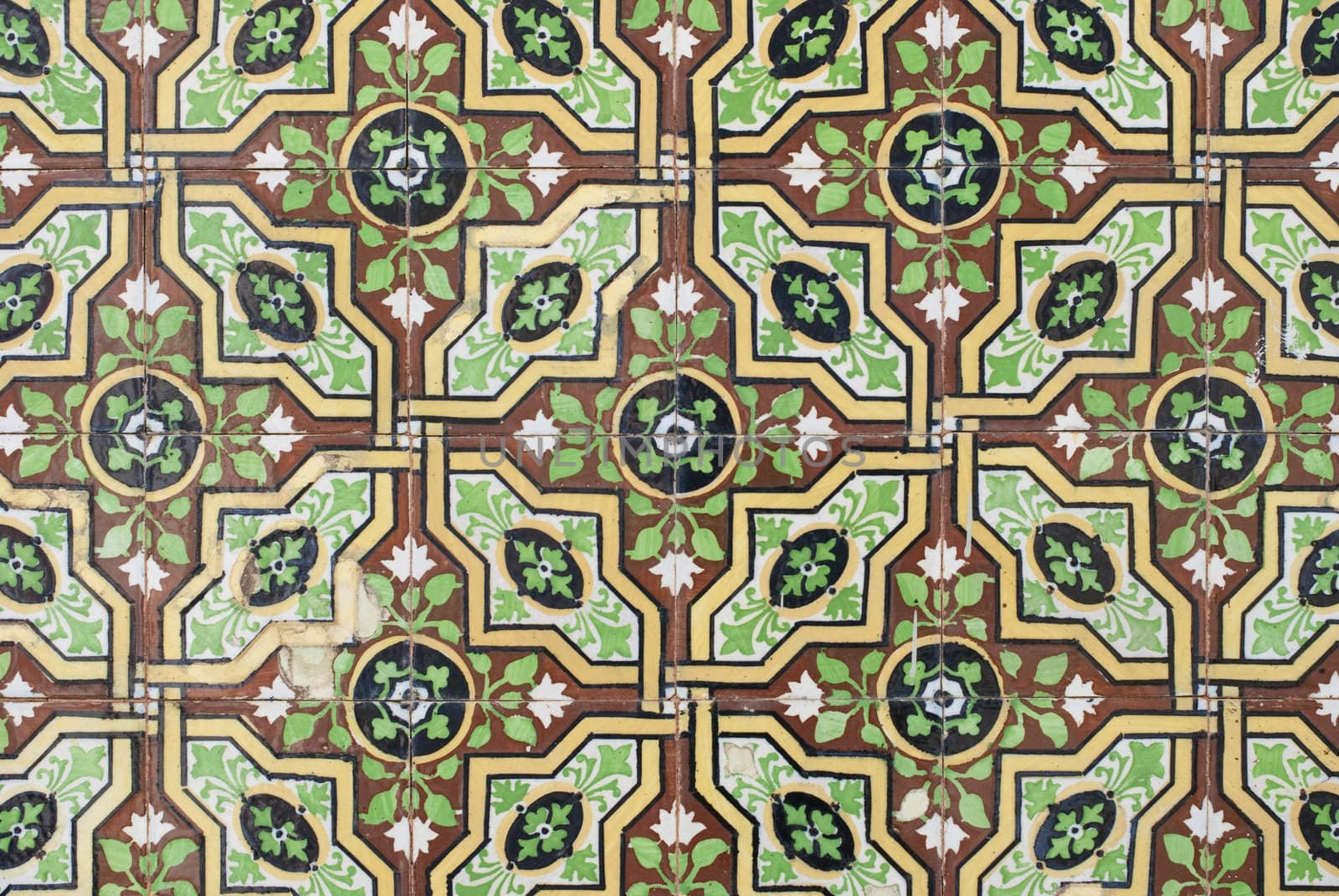 Detail of Portuguese glazed tiles.