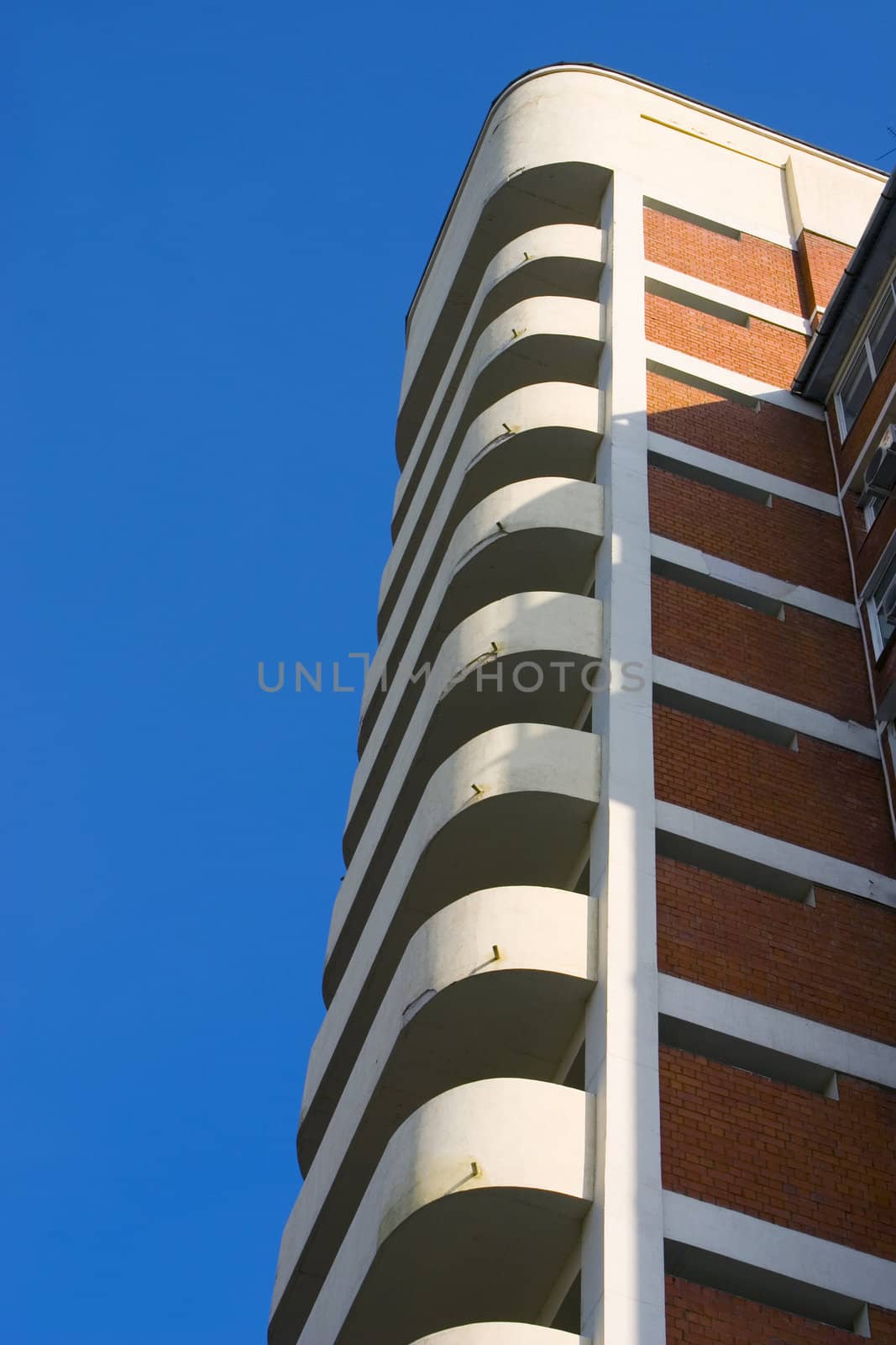 Modern building from a brick.