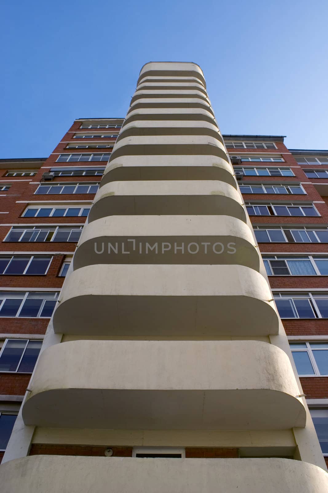 Modern building from a brick.