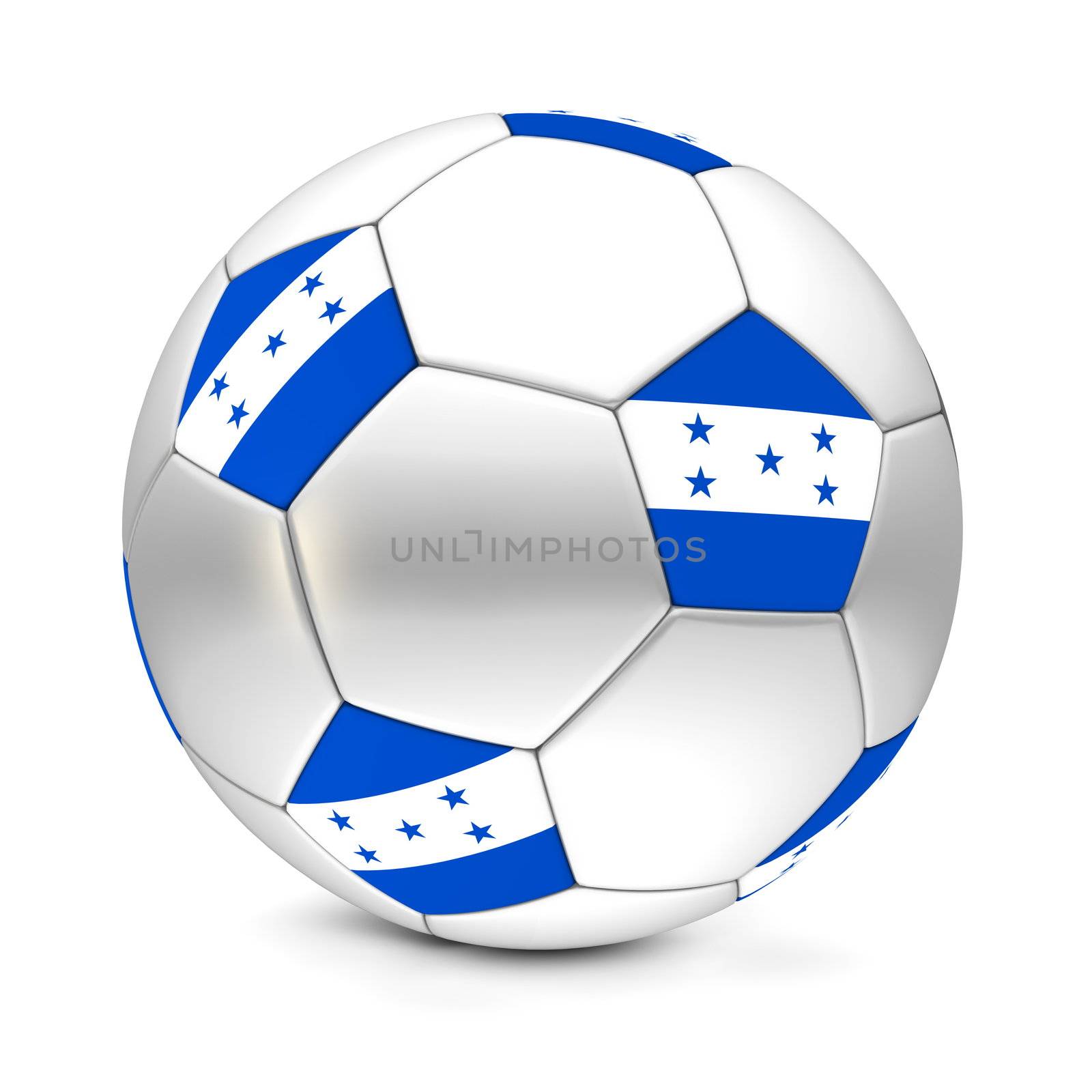 shiny football/soccer ball with the flag of Honduras on the pentagons