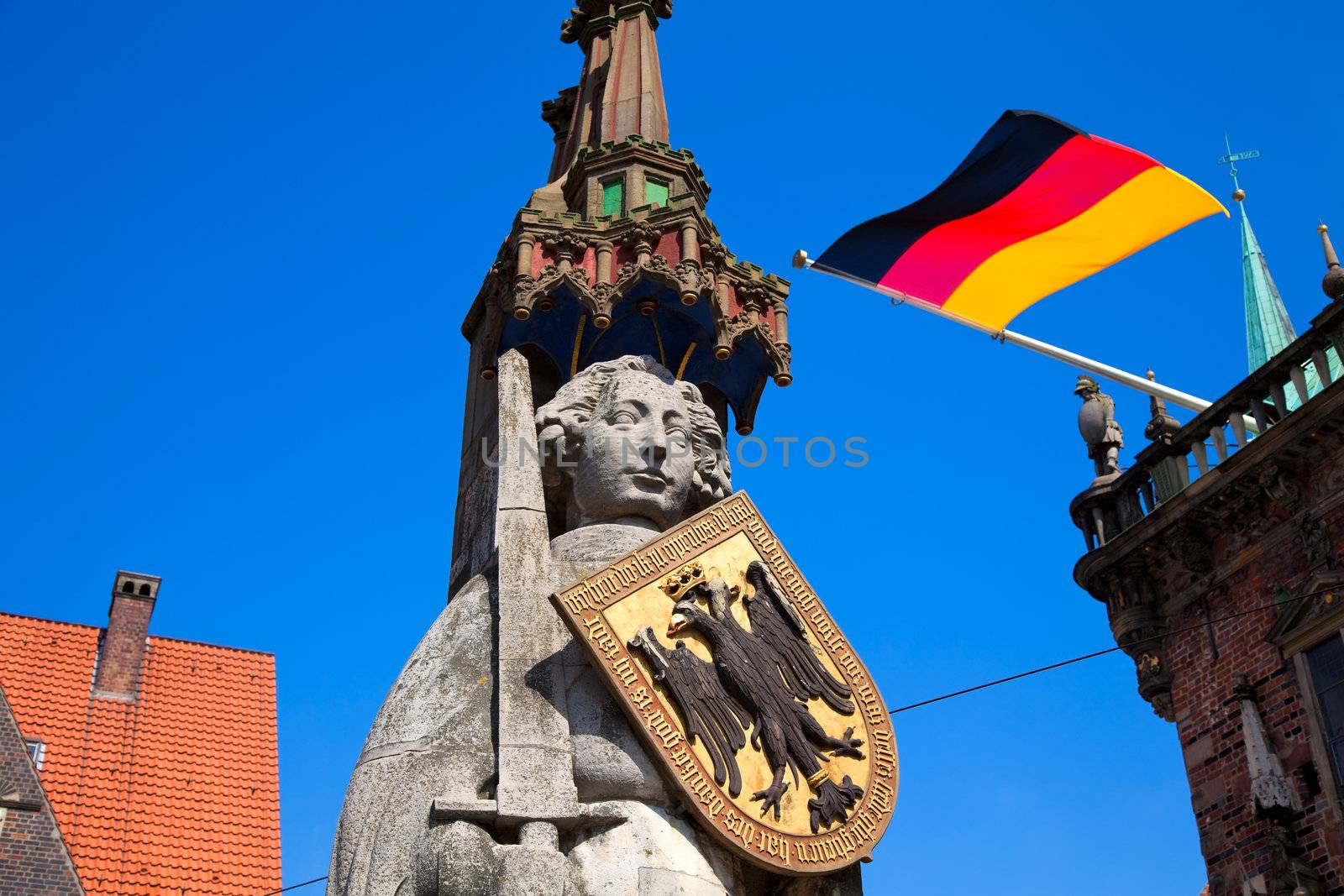 The Statue of Roland in the Free Hanseatic City of Bremen (Germany)