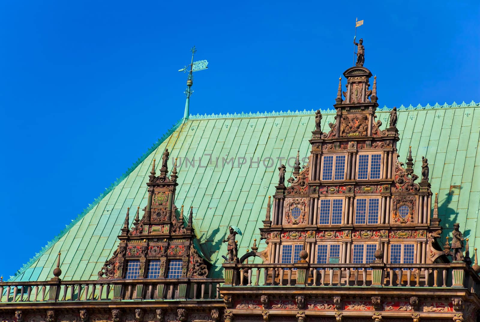 Detail of the famous townhall in Bremen, Germany. World Heritage Site.