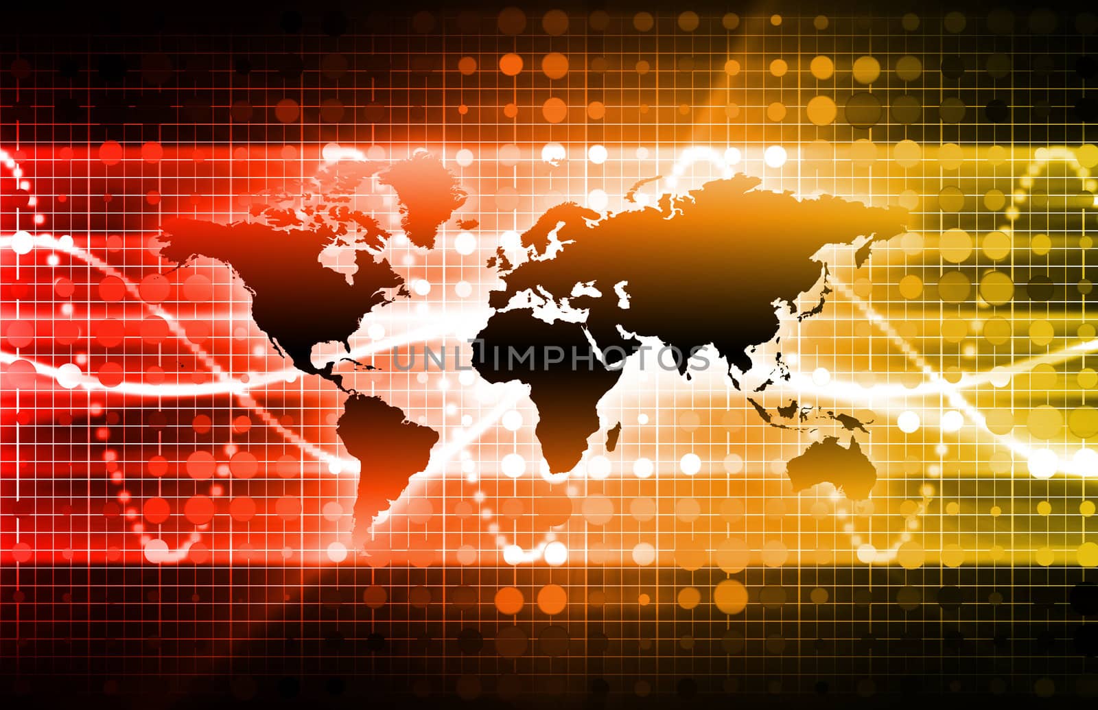 Orange Information Technology with a Planet Map