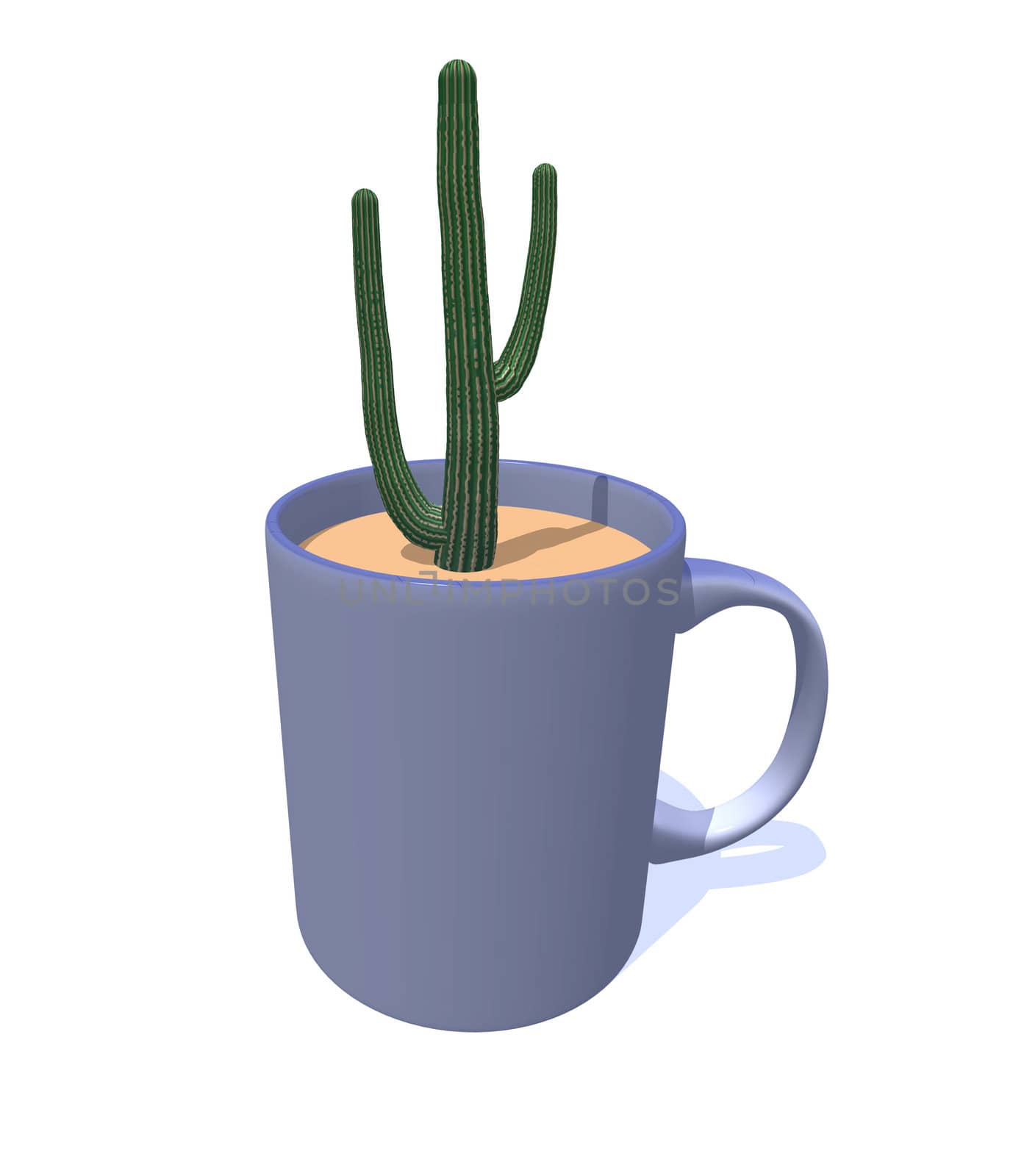 cactus in a mug - 3d illustration