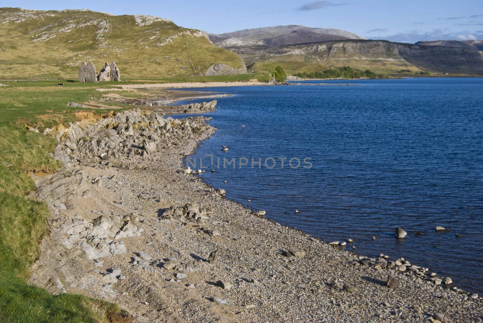 part of the coastline of Loch Assynt