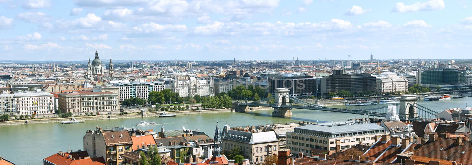 View of Budapest over the River Danube from Castle Hill. Hungary