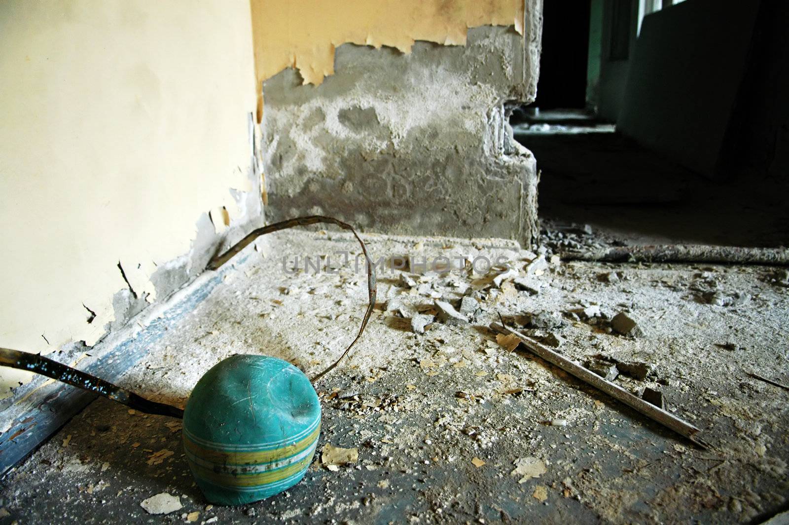 Kindergarten.Chernobyl area. Lost city Pripyat. Modern ruins. Ukraine. Kiev region.