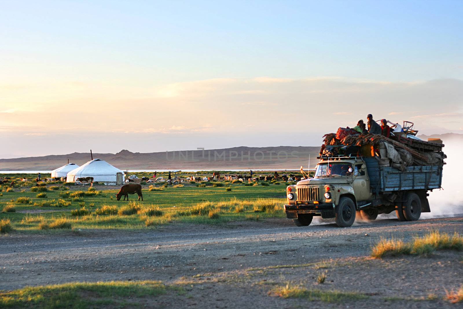 Mongolian people  move to new place of life