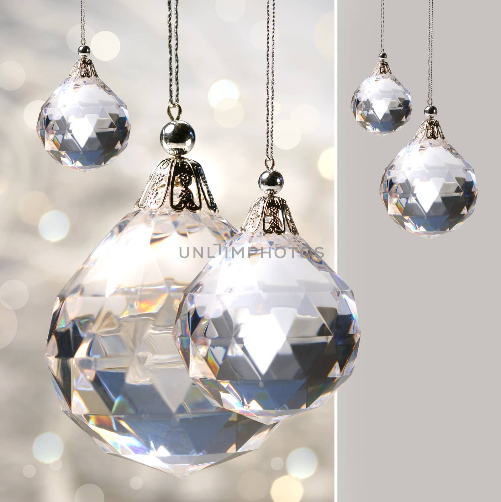Crystal ornament hanging with lights by Sandralise