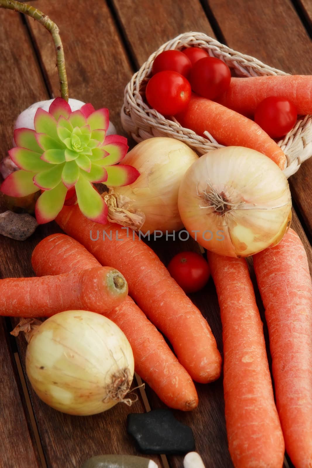 a mix of organic food representing a healthy diet