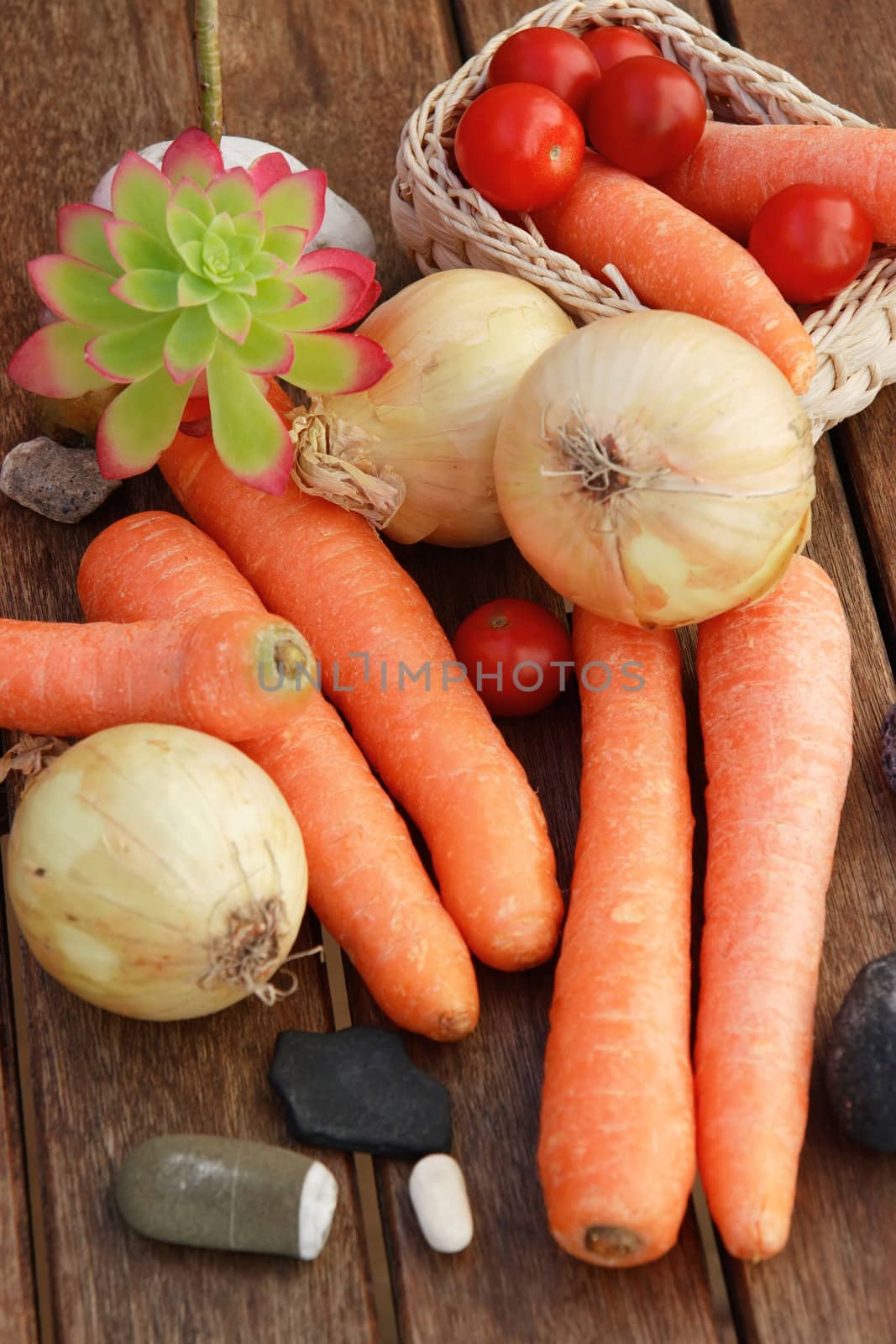 a mix of organic food representing a healthy diet