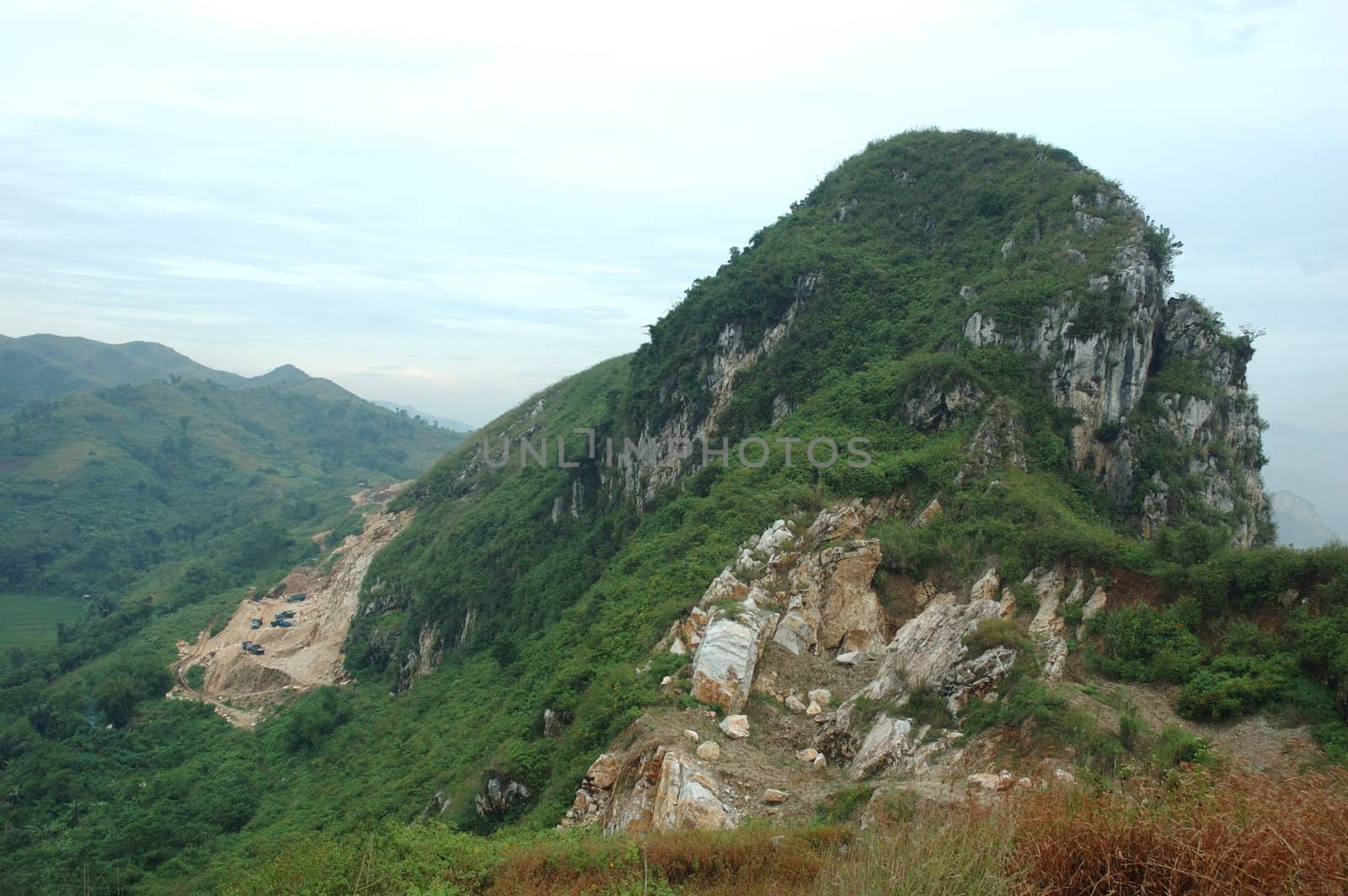 karst mountain that found in padalarang, west java-indonesia