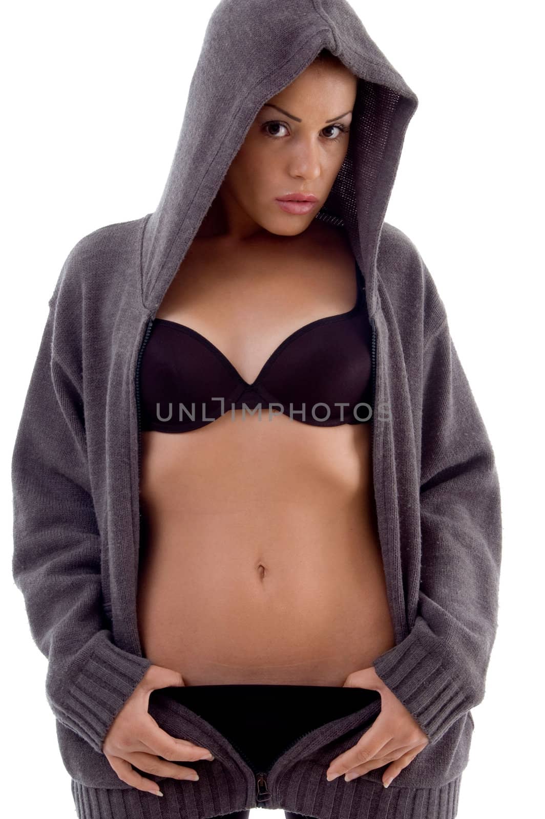 sexy female model posing on an isolated background