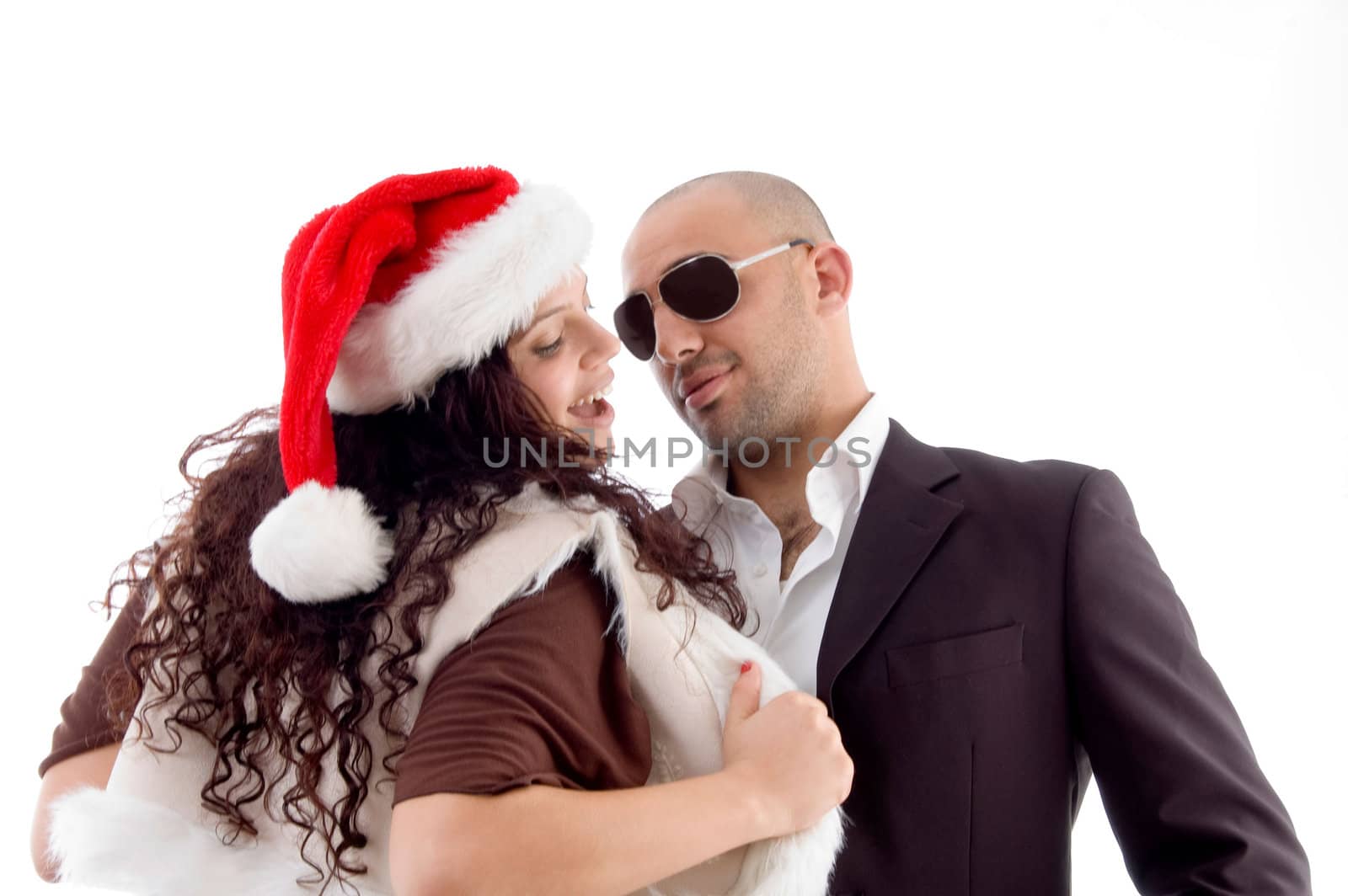 young couple against white background