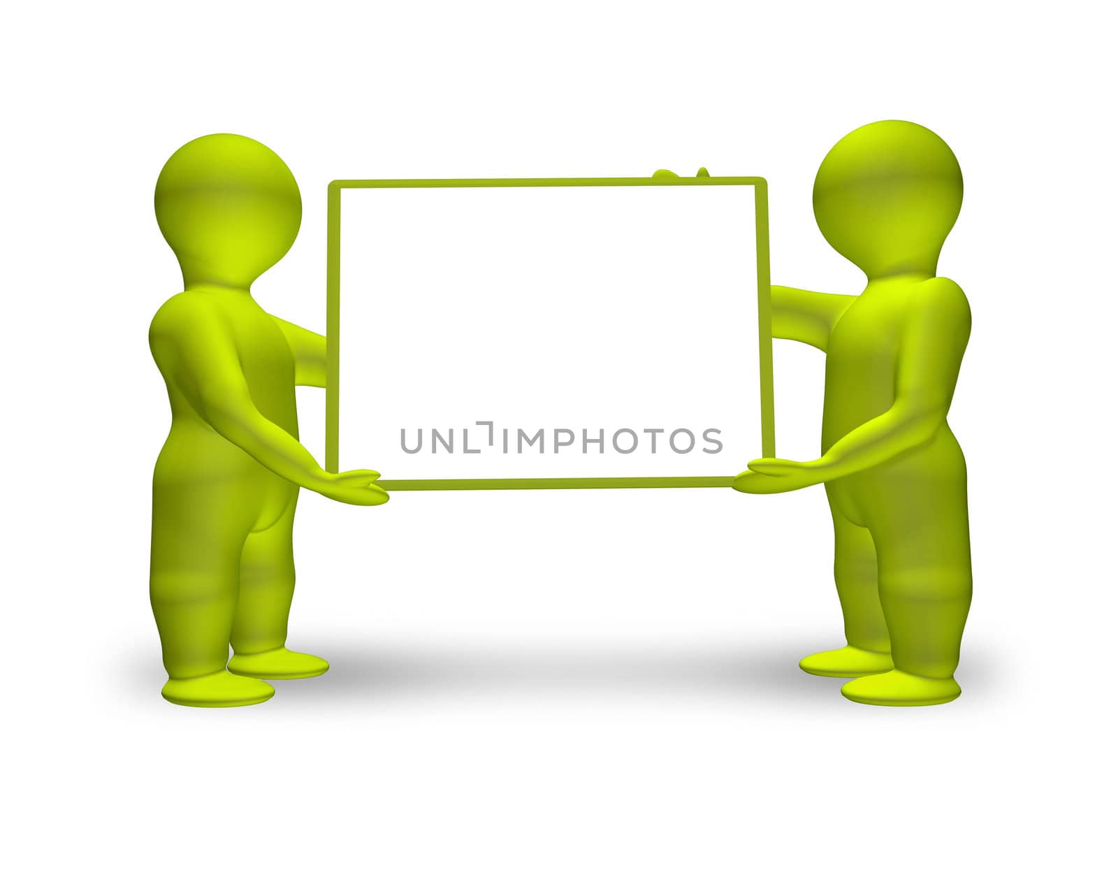 An image of two men holding a white board