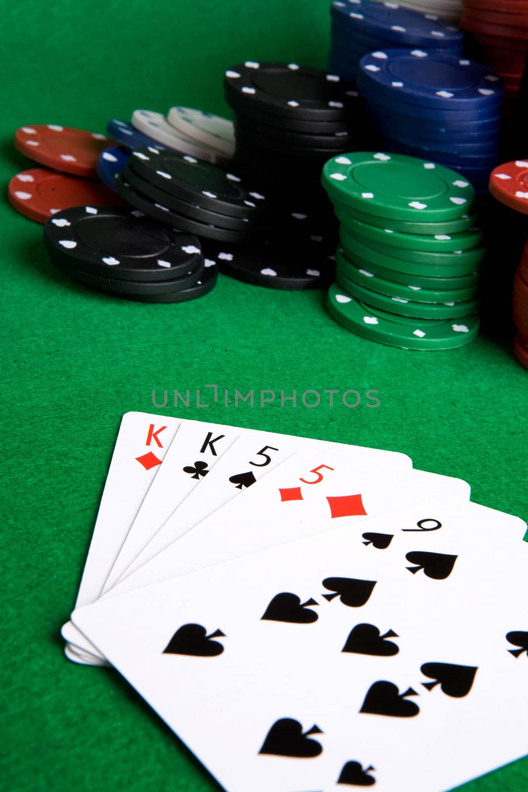 A poker hand with two pair