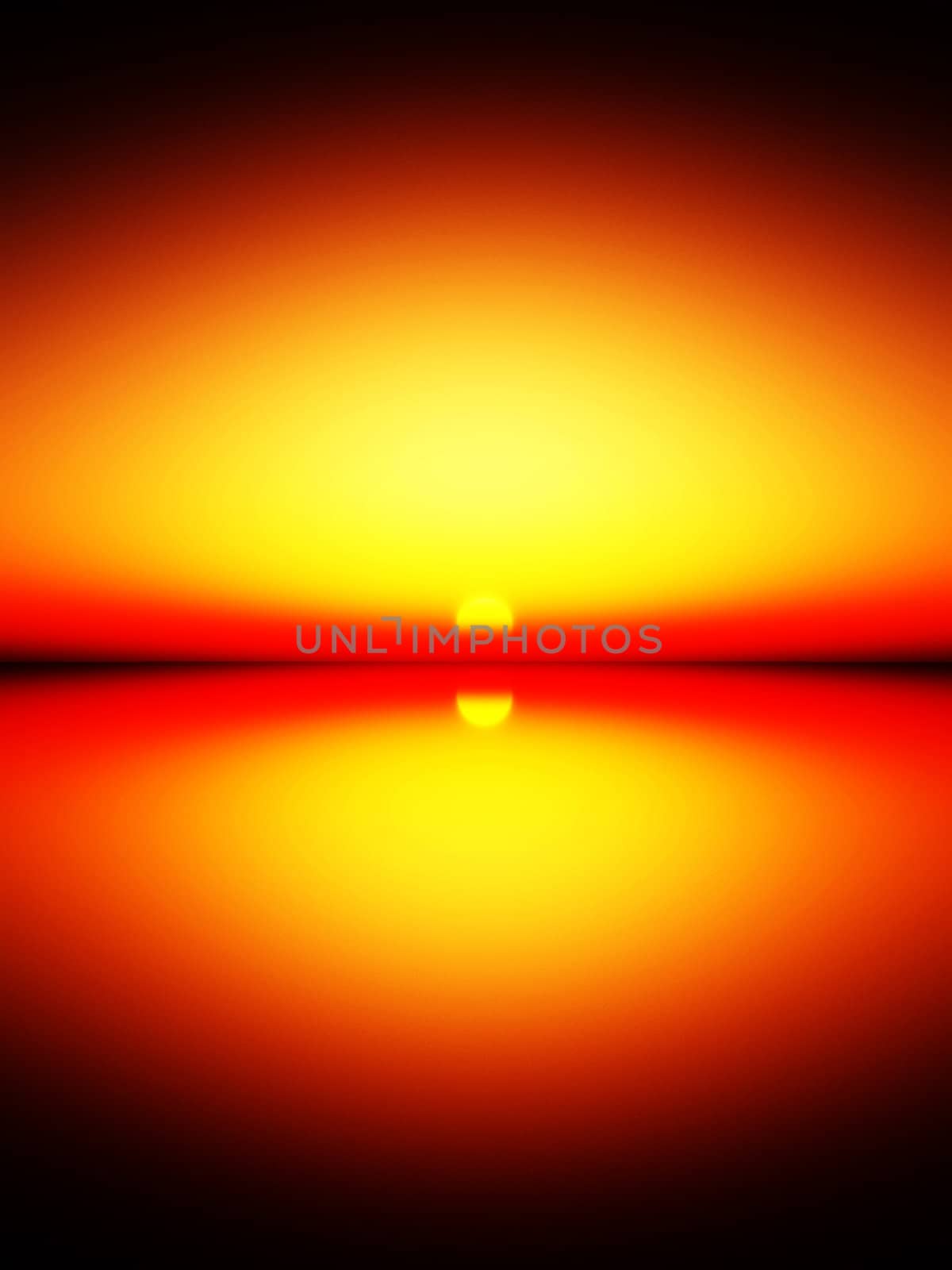 A view of the sun setting on the horizon.