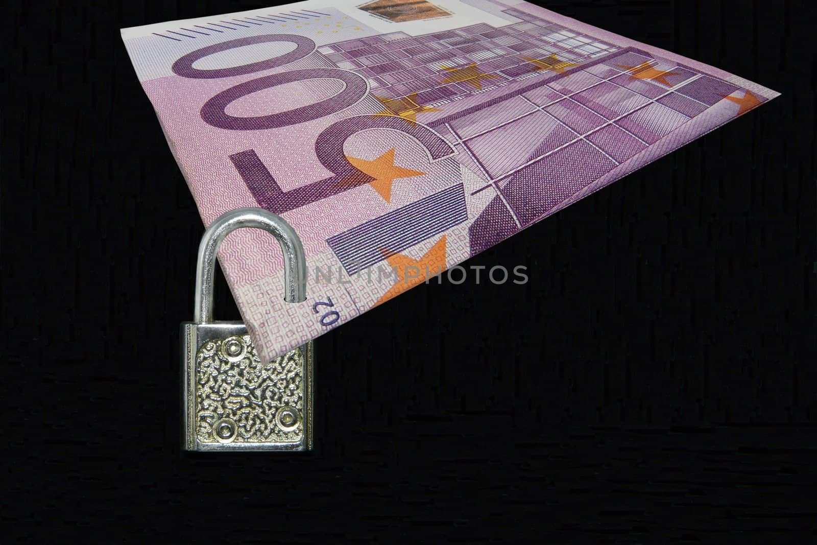 Locked padlock symbolizes safety of your money