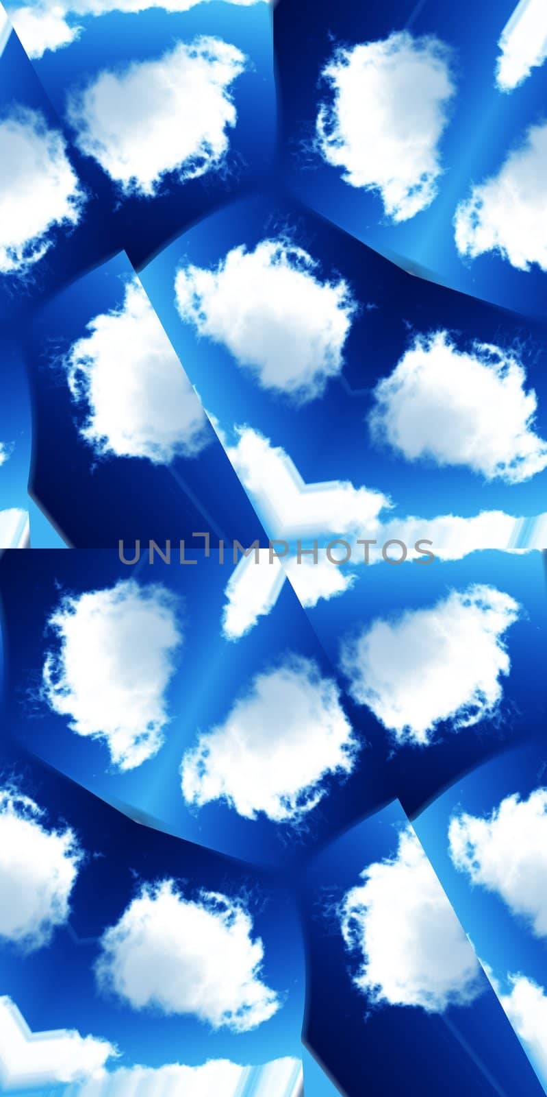Seamless pattern made out of sky and clouds.
