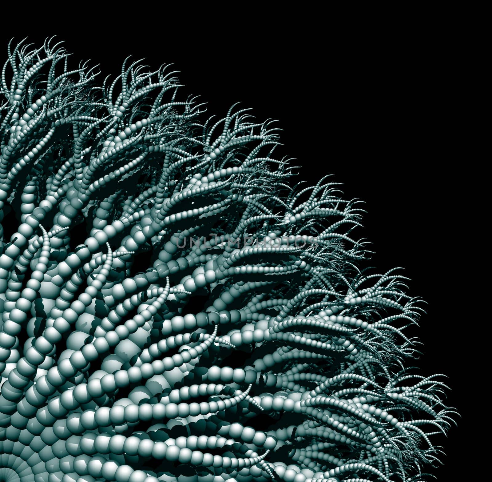 Abstract organic form on black background - 3d illustration