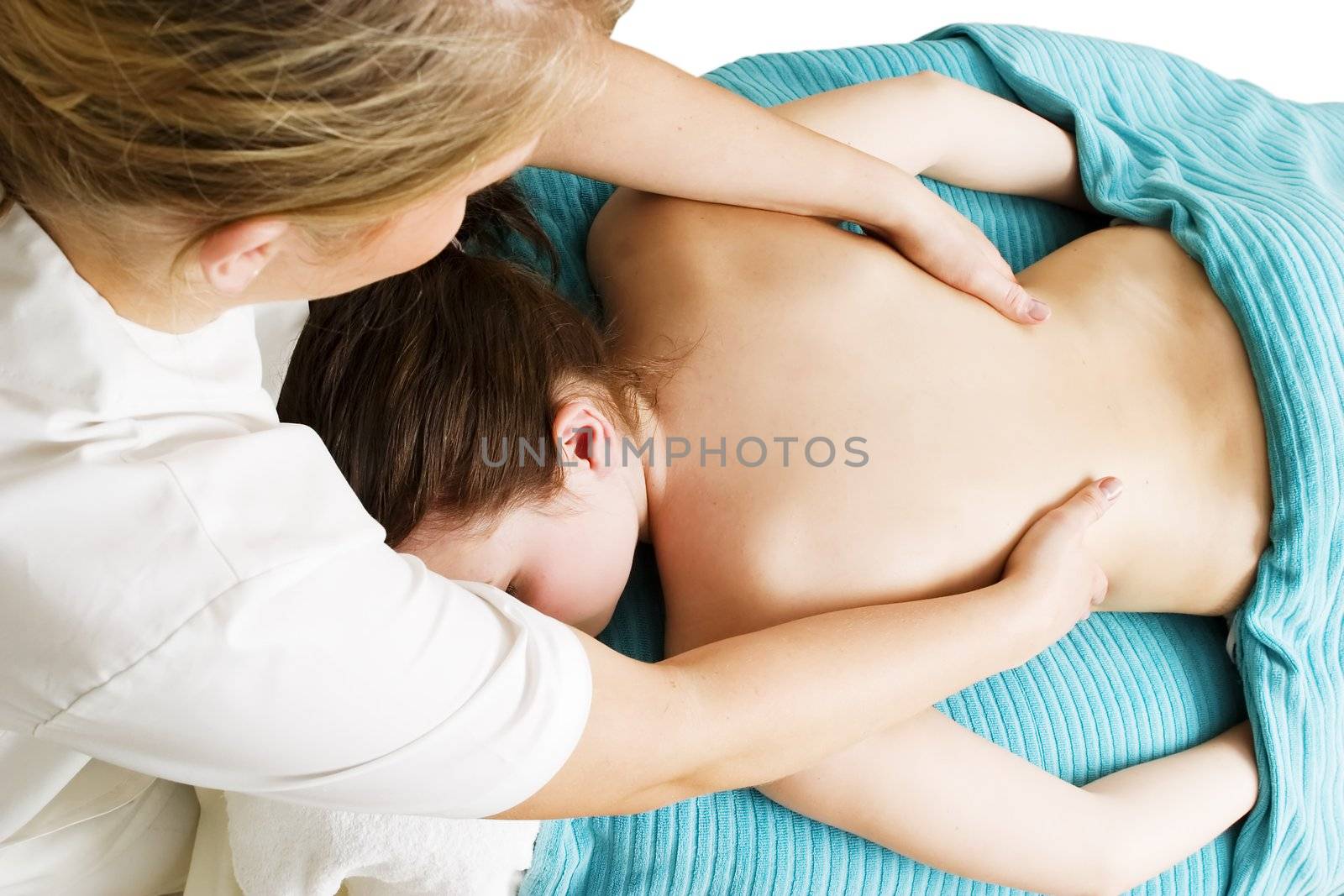 Massaging detail image at a day spa.