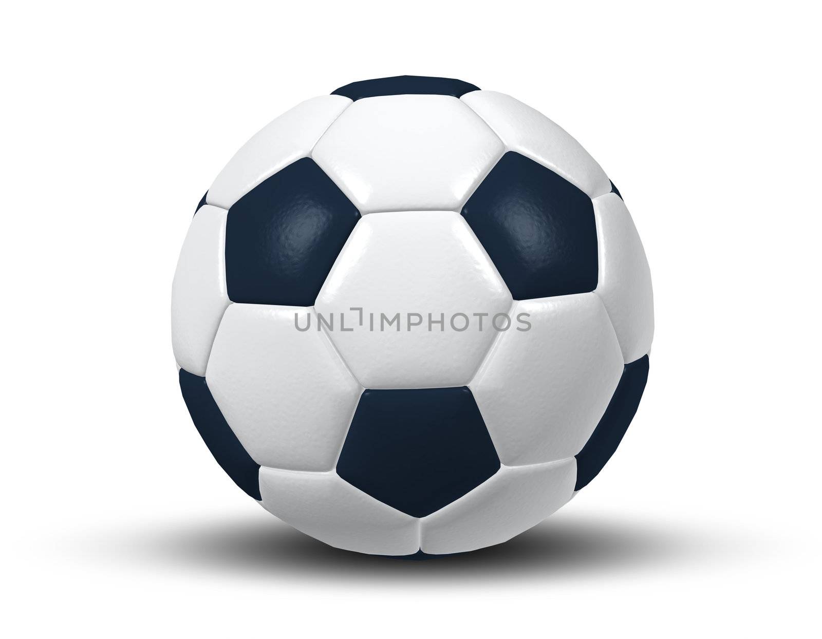 An image of an isolated typical black and white soccer ball