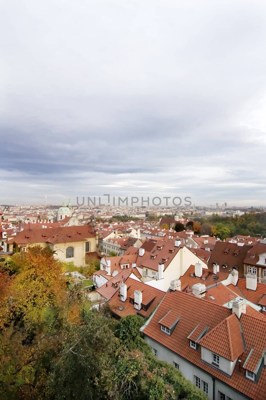 Prague, Czech Republic cityscape seen from the Prague castle.