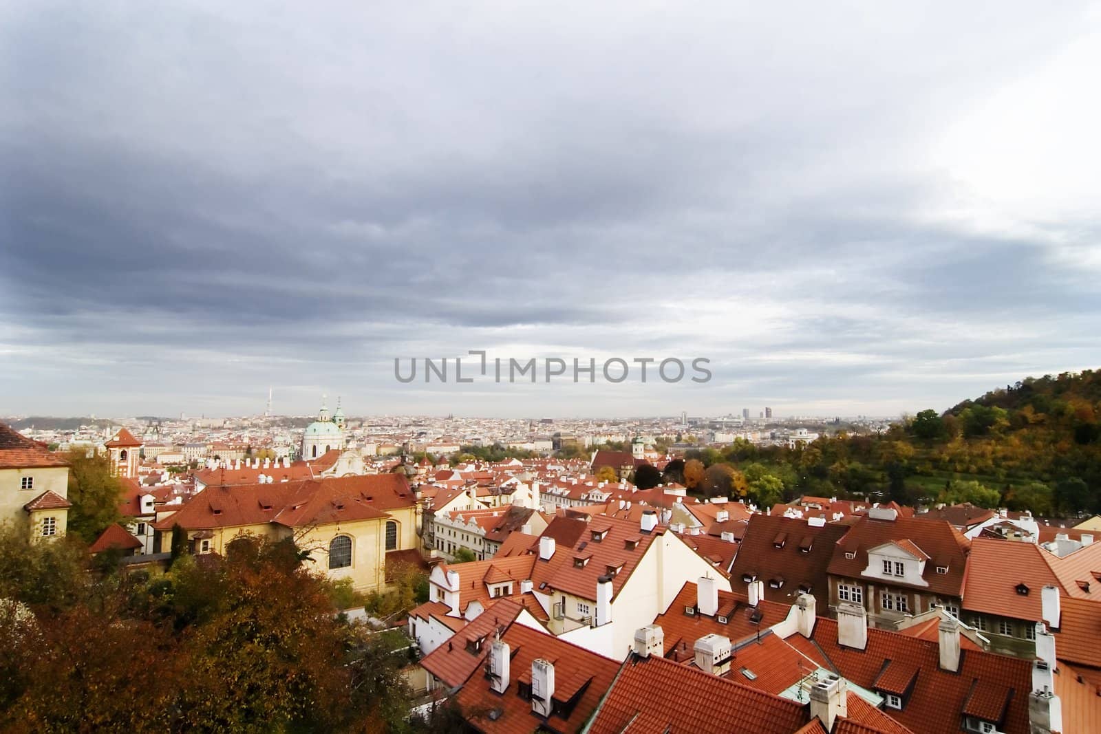 Prague, Czech Republic cityscape seen from the Prague castle.
