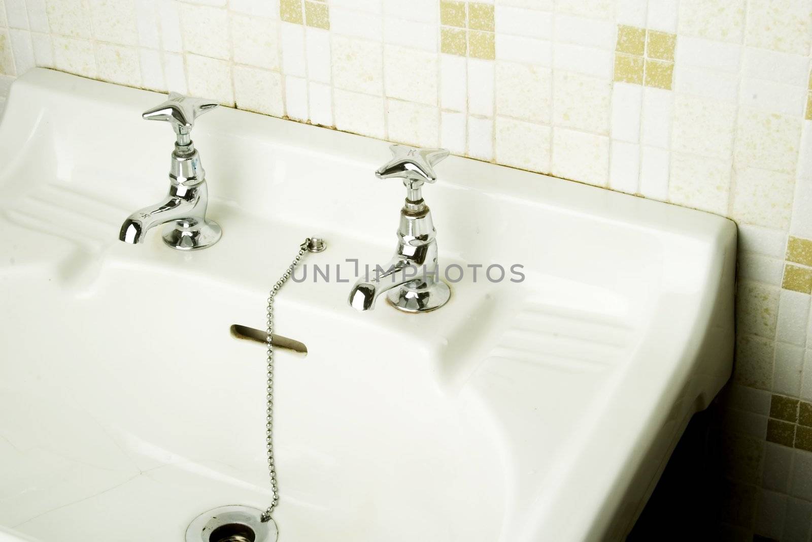 Retro sink detail abstract image.