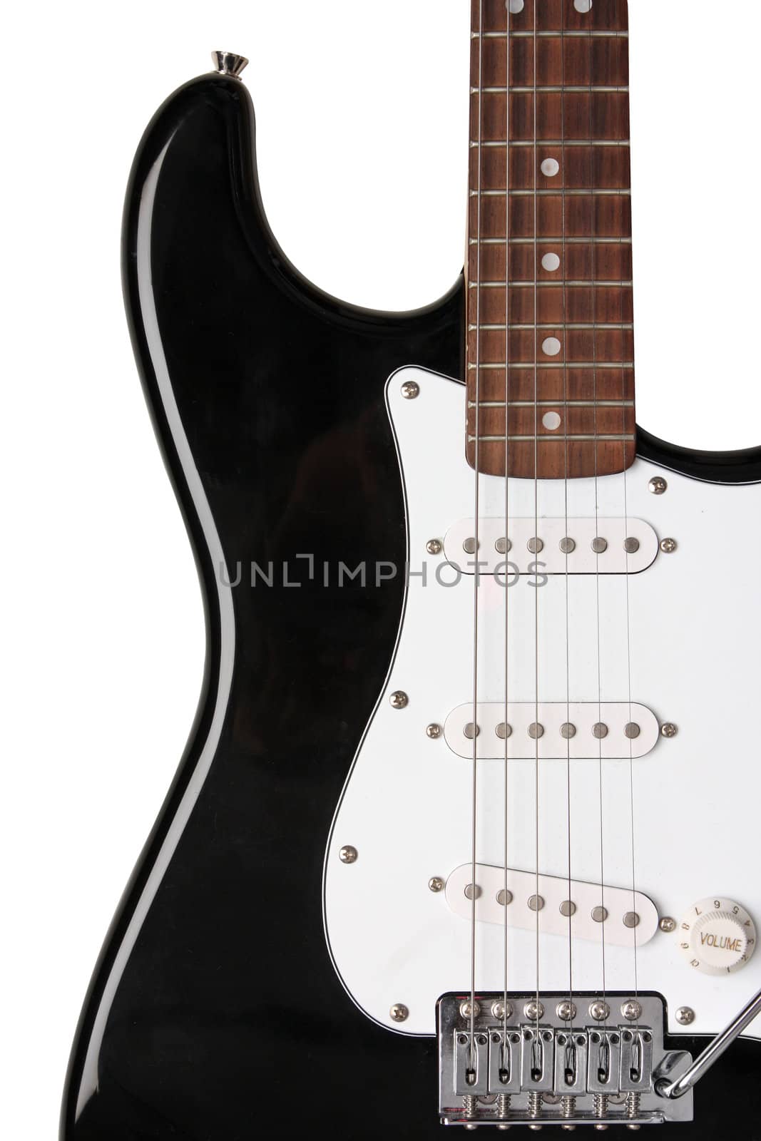 Electric guitar isolated on white. Beautiful instrument