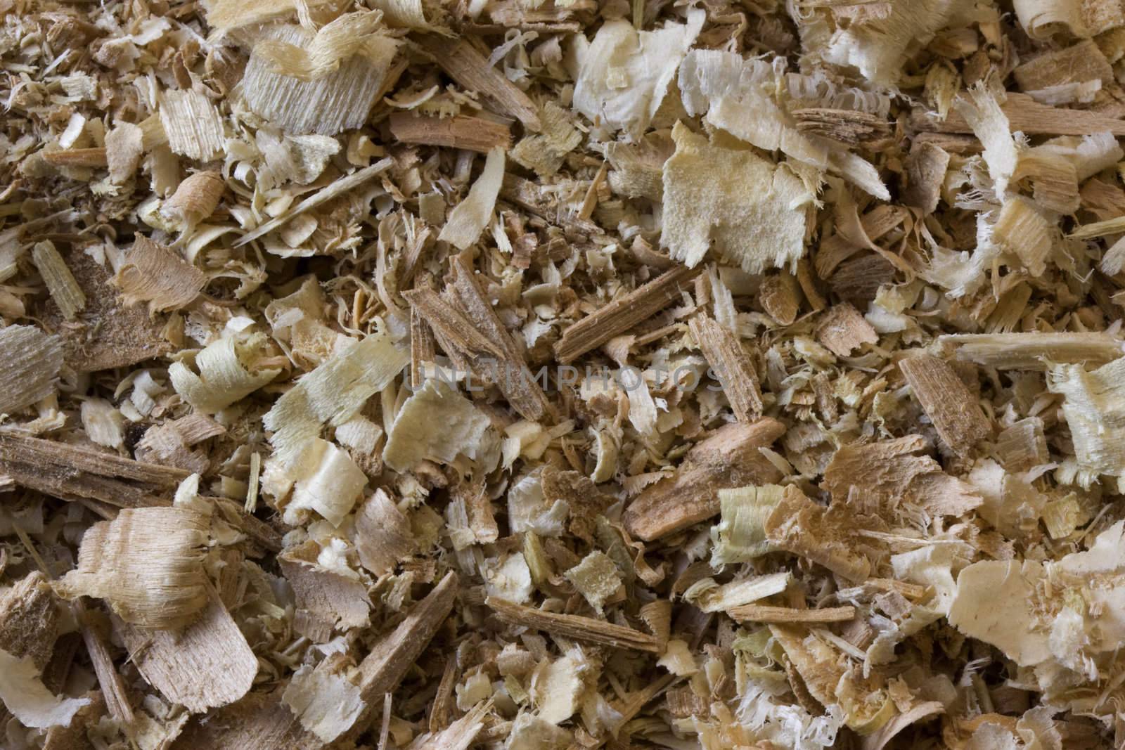 wood shavings, chips and sawdust by PixelsAway