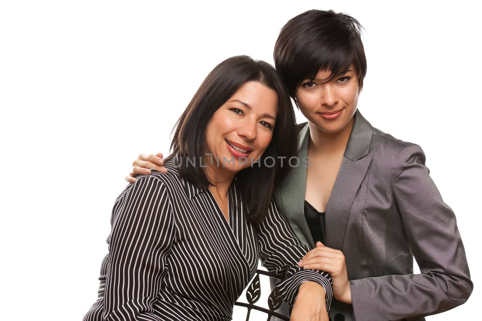 Attractive Multiethnic Mother and Daughter Portrait by Feverpitched