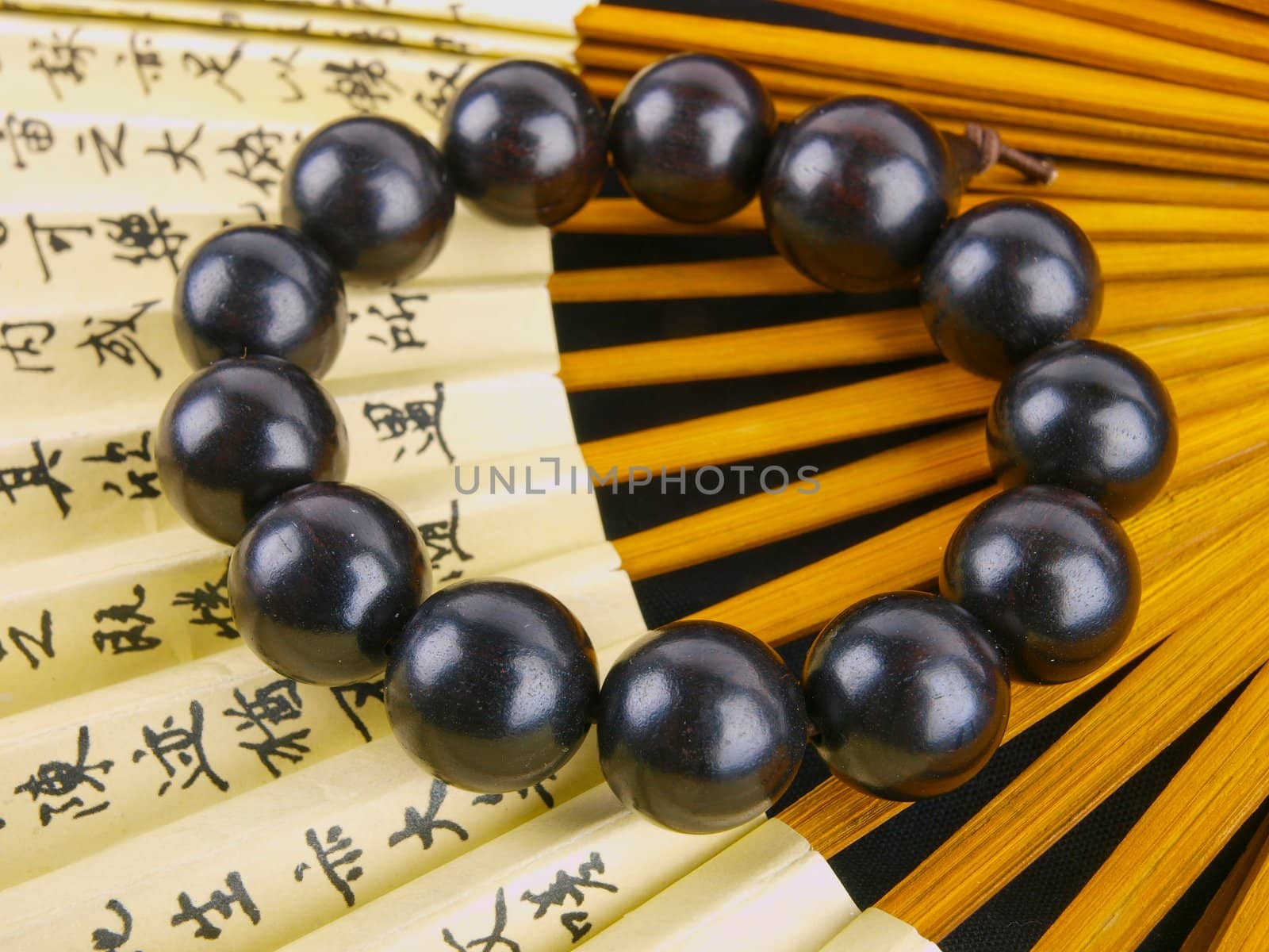 traditional Chinese black bracelet. Close up