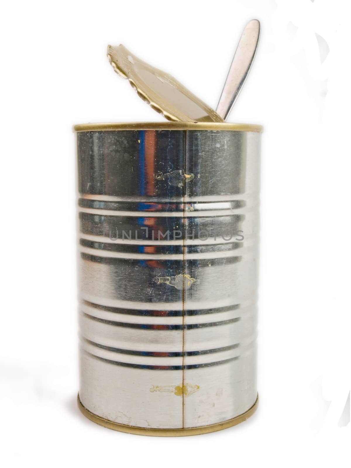 Empty tin can. Close up on white background by dotweb